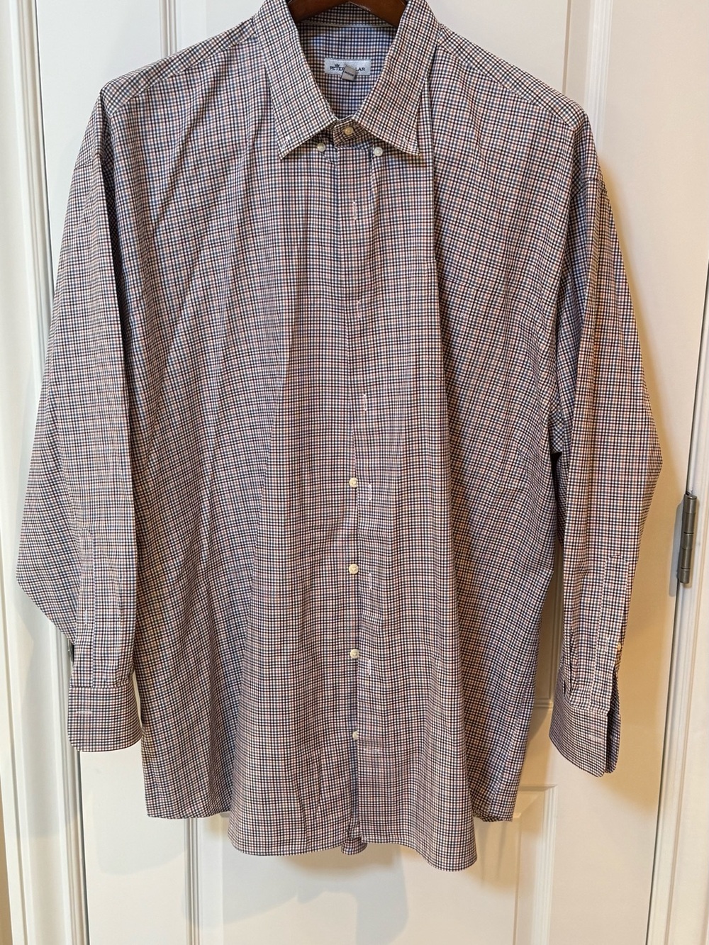 Peter Millar Men's Checked Dress Shirt - Blue and Brown